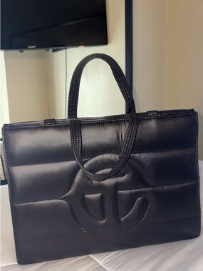 Telfar Black Quilted Logo Tote